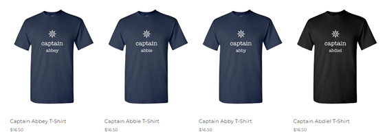 Real Original Content: Buy Captain T Shirt with Name