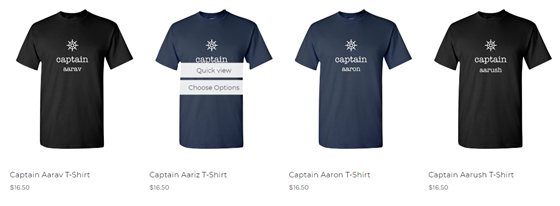 Real Original Content: Buy Captain T Shirt with Name